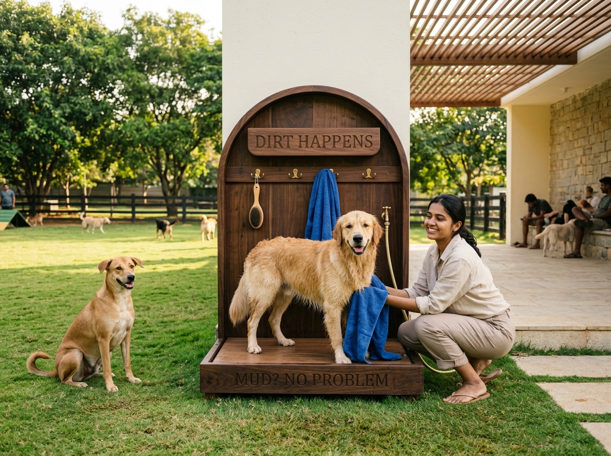Dog Wash Station gentle rinse plaza